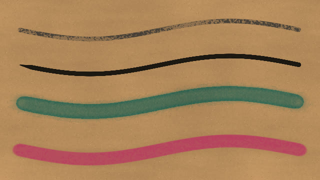 Pencil, ink, watercolour and oil on kraft paper